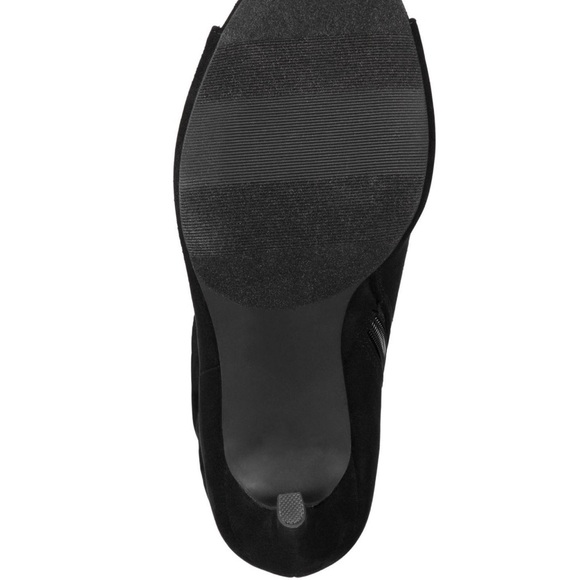 Material Girl Womens Petra Fabric Peep Toe Ankle Fashion Boots, Black, 9 - Picture 4 of 8